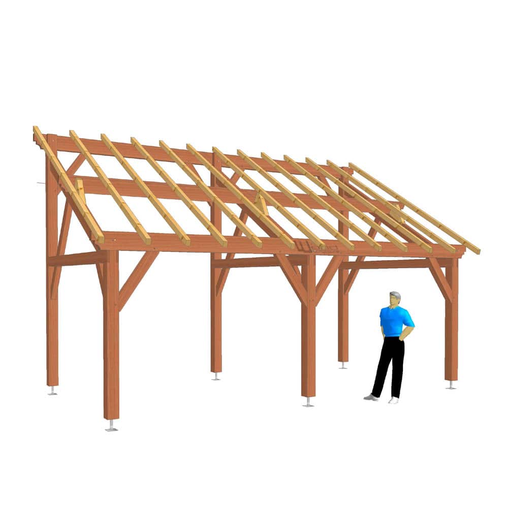 Abri-1-pan-40deg-Kit-Charpente-Bois-Garage-Wood-Structure-GA